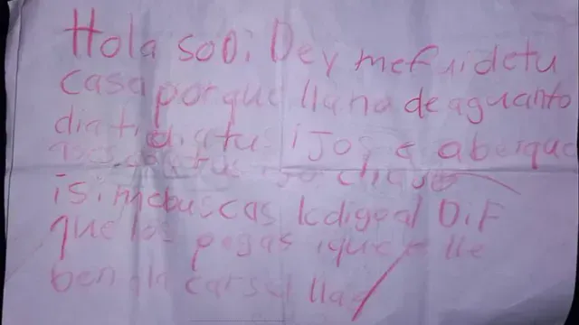 El menor escribió en un trozo de papel una advertencia para su mamá. Foto: Genaro Zepeda | N+