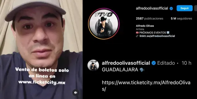 Alfredo Olivas a través de sus redes sociales