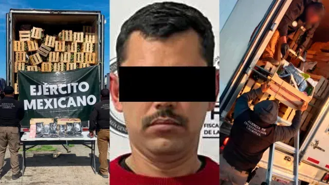 Hombre detenido en Sonora con cargamento de fentanilo. Foto: Gabinete de Seguridad