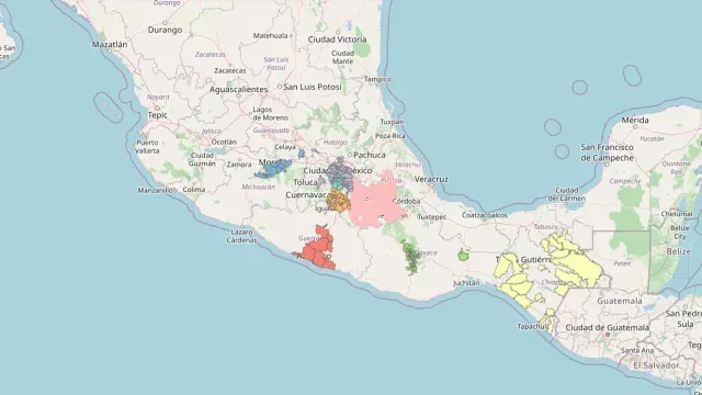 Mapa donde sonará la alerta sísmica en Simulacro Nacional 2025. Foto: Gobierno de México