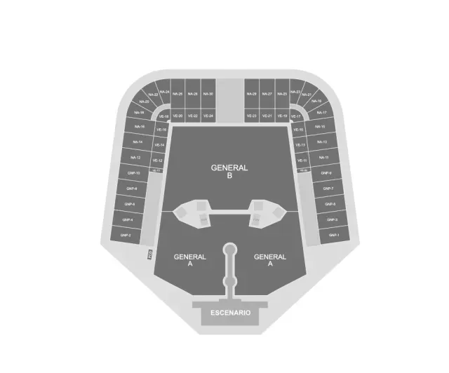 Mapa Estadio GNP Concierto Dua Lipa