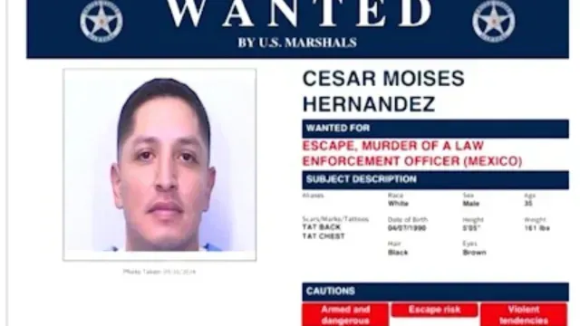 Cesar Moisés se fugo de una correccional en California, Estados Unidos. Foto: U.S Marshals