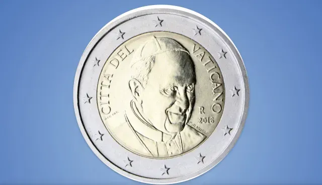 Moneda de dos euros del papa Francisco emitida por El Vaticano