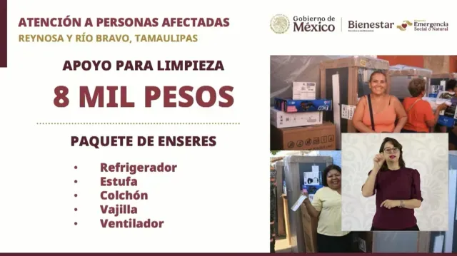 Inicia Entrega de Apoyos a Familias Afectadas por Inundaciones en Reynosa y Río Bravo
