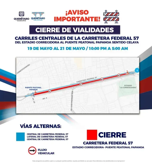 Habrá Cierres en la Carretera 57 Rumbo a Celaya