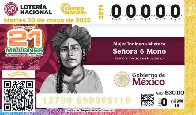 Boleto del Sorteo 3971 de la Lotería Nacional
