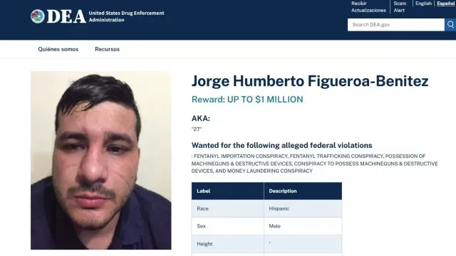 Recompensa que ofrecía la DEA por "El Perris" o "El 27"