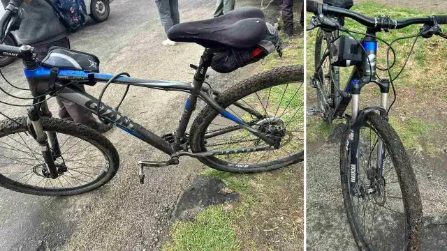 Bicicleta de José Leroy localizada en el Izta-Popo. Foto: Facebook Esto es Cholula