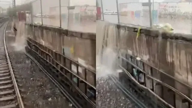 Por fuertes lluvias se inunda Línea A del Metro. Foto: N+