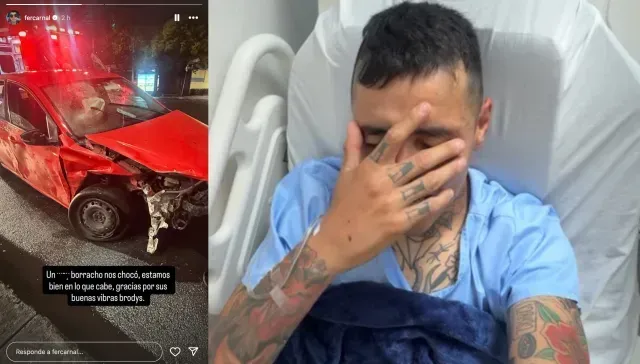 Fer Aragón y una mujer sufren choque en la CDMX. Foto: Instagram @fercarnal
