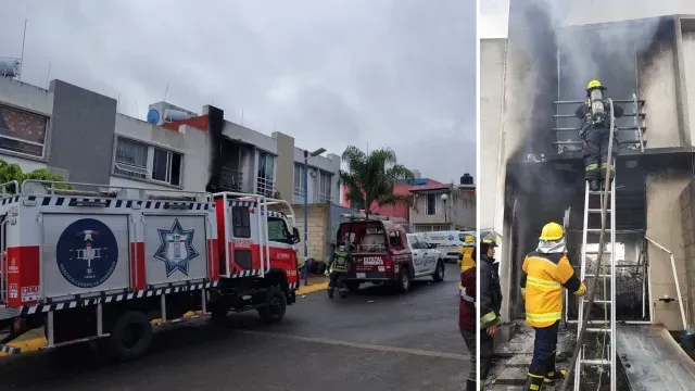 Bomberos sofocaron las llamas de la casa donde fallecieron dos personas. Foto: Facebook SSC Cuautlancingo