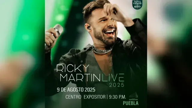 Banner del concierto en Puebla publicado desde mayo de 2025. Foto: X @ricky_martin