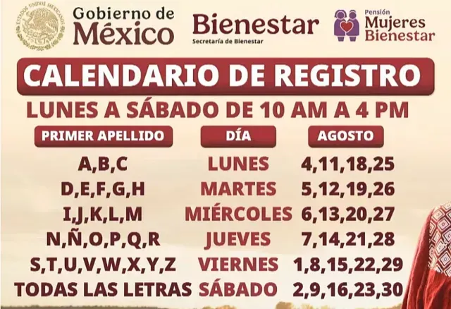 Calendario de registro de acuerdo con letra del apellido. Foto: YouTube @ClaudiaSheinbaumP