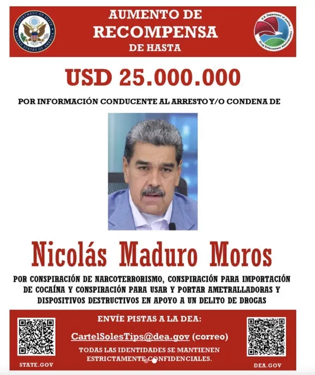 Ofrecen 25 millones de dólares por Nicolás Maduro