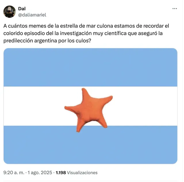 Estrella de mar en el fondo de Argentina