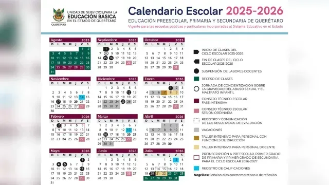 Ajustan el Calendario Escolar 2025-2026 en Querétaro
