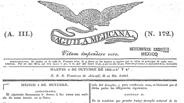 El diario El Águila Mejicana publicó la historia sobre el desagüe. Foto: HNDM