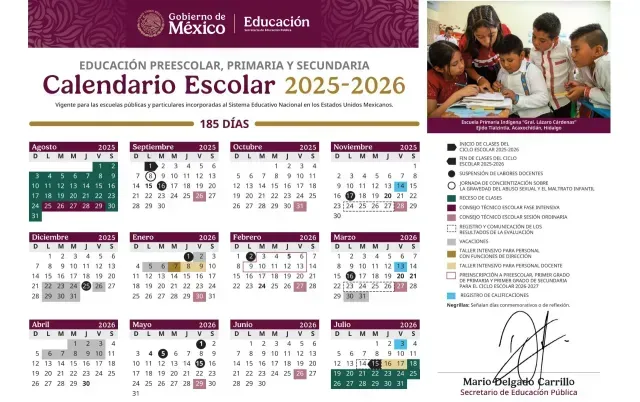Calendario SEP ciclo 2025-2026