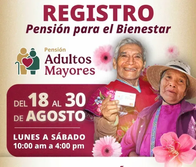 El registro a la Pensión Bienestar concluirá el próximo 30 de agosto: Foto: Gobierno de México