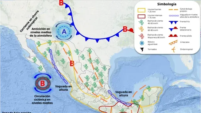 Trayectoria prevista del primer frente frío. Foto: SMN