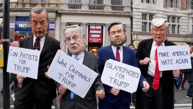 Manifestaciones en rechazo a la visita de Trump a Reino Unido. Foto: Reuters