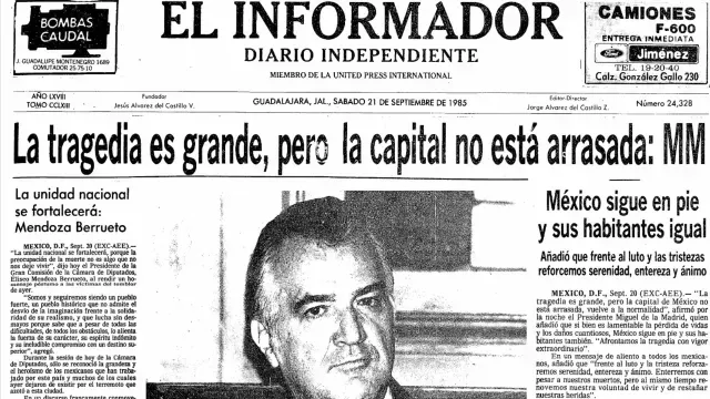 El mensaje del entonces presidente Miguel de la Madrid tras el sismo. Foto: HNDM | El Informador
