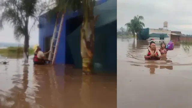 Desbordamiento en Tototlán, Jalisco. Foto: Protección Civil del Estado de Jalisco