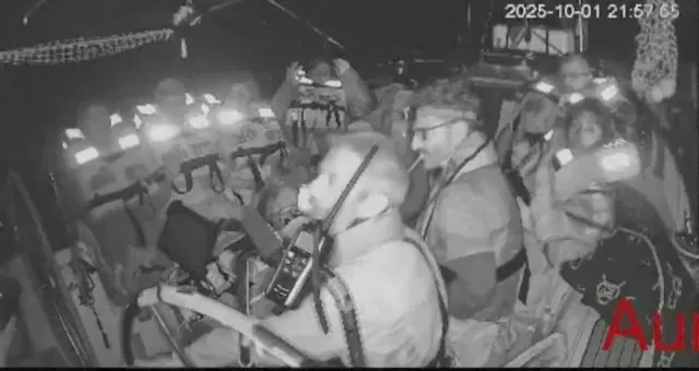 Imagen de la Global Sumud Flotilla durante su detención por Israel