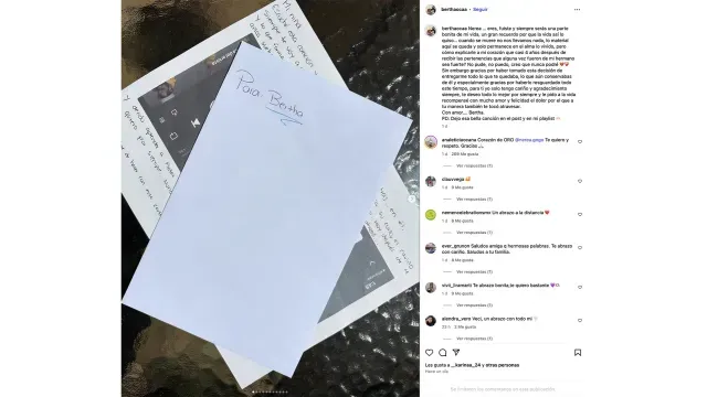Bertha Ocaña compartió la carta y los recuerdos que le envió Nerea Godínez.