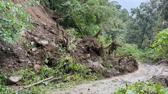 Deslaves dejan afectaciones en Huauchinango, Puebla. Foto: Gobierno Municipal de Huauchinango