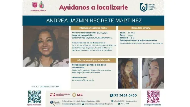 Buscan a Andrea Jazmin. Foto: Fiscalía de CDMX