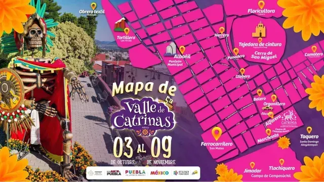 Aquí se ubica cada una de las catrinas del Valle de Atlixco. Foto: Ayto. de Atlixco