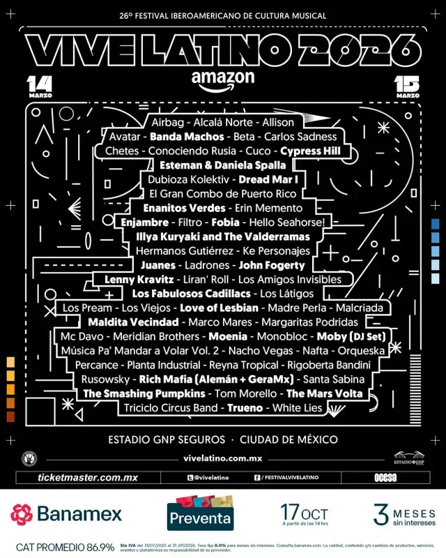 cartel completo vive latino 2026 line up