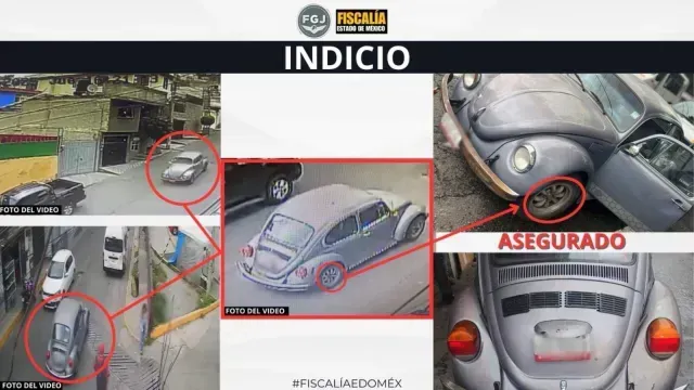Vehículo n que subieron a Kimberly. Foto: Fiscalía de Edomex