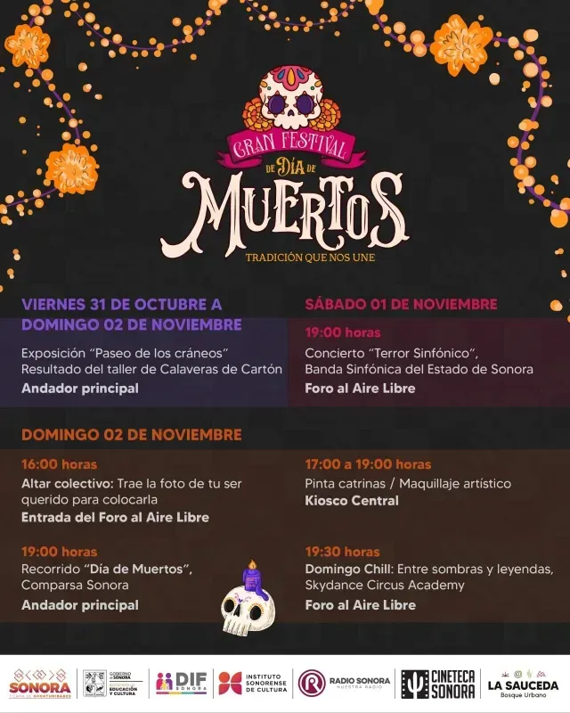 Fesival Tradicional de Día de Muertos 2025 en Hermosillo: Conoce Fechas y Actividades