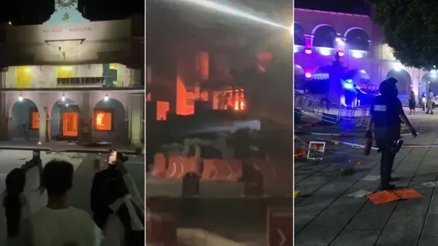 En Fotos: Así fueron los Destrozos en Uruapan y Apatzingán en Protesta por Asesinato de Manzo.