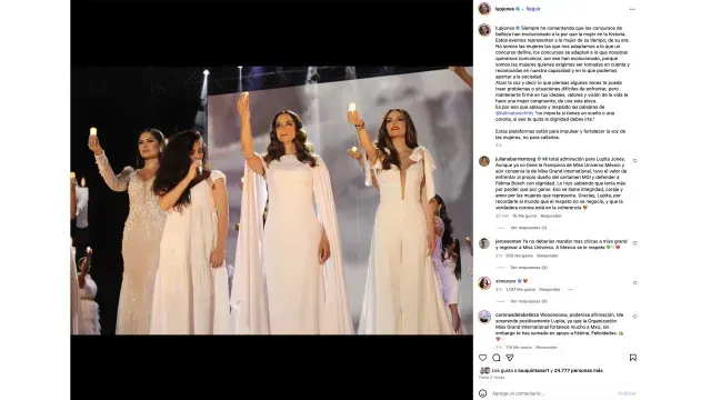 Lupita Jones sobre polémica entre Fátima Bosch y Nawat Itsaragrisil.
