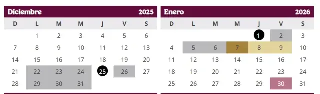 Periodo vacacional de invierno 2025-2026. Foto: SEP
