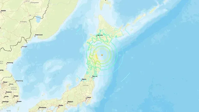 El epicentro se localizó frente a las costas de la prefectura de Aomori. Foto: earthquake.usgs.gov