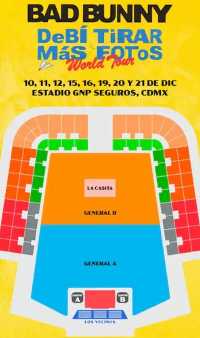 Dónde Está Casita Bad Bunny Estadio GNP Conciertos 2025. Mapa Ubicación