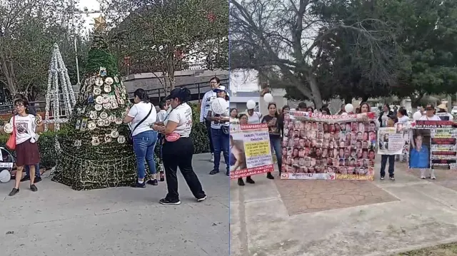 Colectivo Instala Pino de Navidad en Plaza Principal de Reynosa