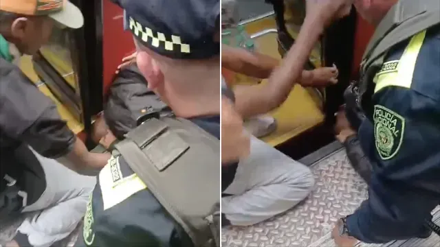 Hombre terminó con la cabeza atorada en el Transmilenio