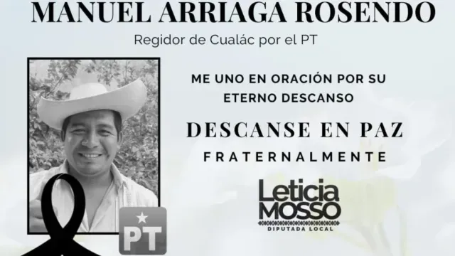 Lamentan muerte de Manuel Arriaga, aspirante del PT a la presidencia de Cualác. Foto: Partido del Trabajo Guerrero