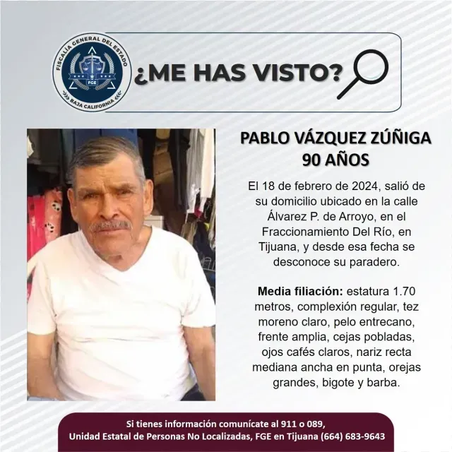 Pesquisa de búsqueda de Pablo Vázquez Zúñiga. Foto: FGEBC