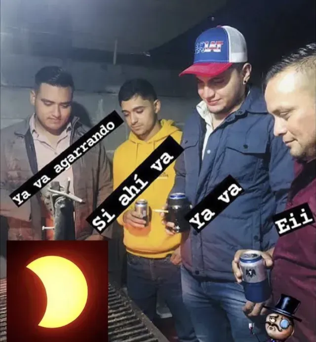 Meme sobre el eclipse solar en México