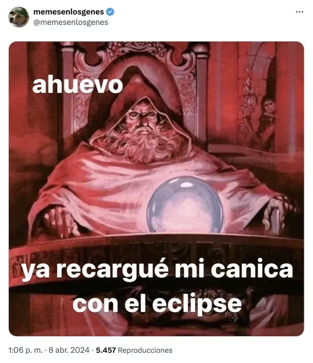 Meme sobre el eclipse solar en México 2024