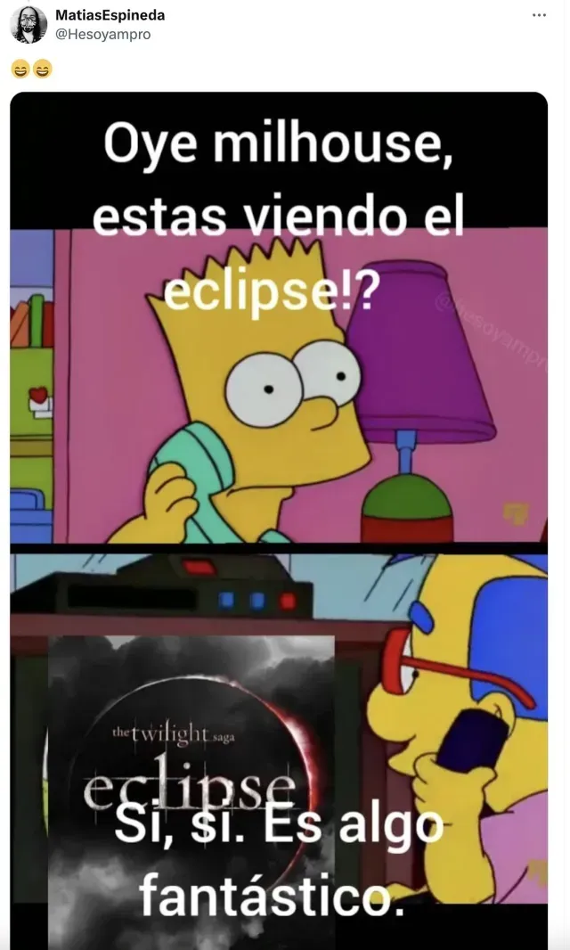 Meme sobre el eclipse solar en México 2024