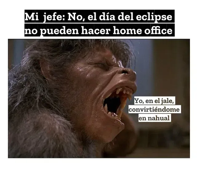 Meme sobre el eclipse solar en México 2024