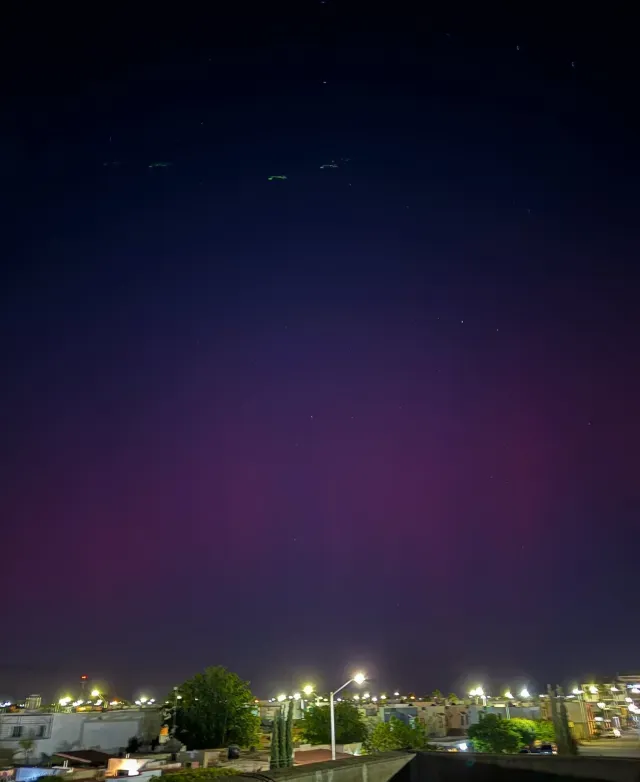 Aurora boreal desde Los Mochis, Sinaloa