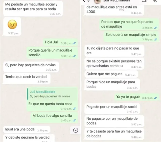 Maquillista llama estafadora a novia por pagar un maquillaje social